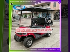 รถไฟฟ้า 4 ที่นั่ง รถสโมสร 48 โวลต์ พร้อมไฟเบรกหลังสําหรับจอดรถ