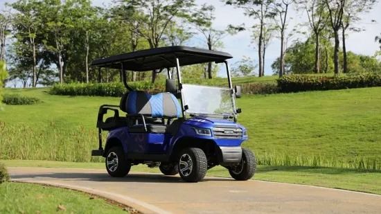 ราคาดี 4 Seat Electric Golf Cart With Leather Fabric Seats LED Lighting System And Robotic Welding Chassis ออนไลน์