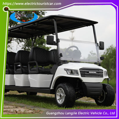 สีขาว คาร์ทคลับไฟฟ้า 48V แบตเตอรี่ 8 ที่นั่ง AC Motor Golf Buggy