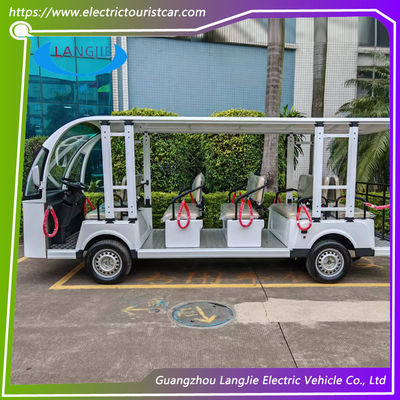 14 ที่นั่ง รถบัสเมืองไฟฟ้าใหม่ เครื่องยนต์ AC 72V รถโดยสารไฟฟ้าสําหรับจอดรถ