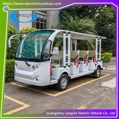 14 ที่นั่ง รถบัสเมืองไฟฟ้าใหม่ เครื่องยนต์ AC 72V รถโดยสารไฟฟ้าสําหรับจอดรถ