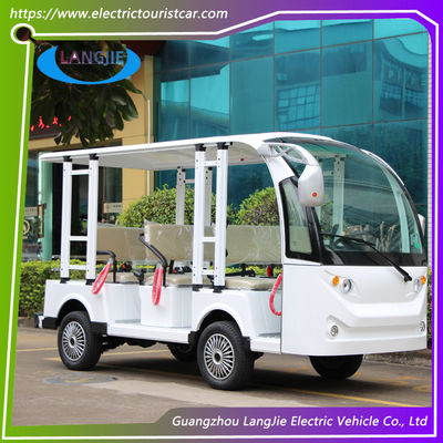 8 ที่นั่ง มินิรถท่องเที่ยวไฟฟ้า 48V aC มอเตอร์ สนามบิน รถกระเป๋าเดินทางพร้อมหลังคาสําหรับรีสอร์ท
