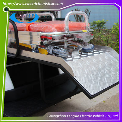 รถพยาบาลไฟฟ้า 2 ที่นั่ง + 1 เตียง 48V / 5KW แอคมอเตอร์สําหรับที่จอดรถสนามบิน