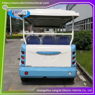 5KW สิ่งอำนวยความสะดวกผู้โดยสารเคบินไฟฟ้าท่องเที่ยว Buggy 8 ที่นั่งสีขาว
