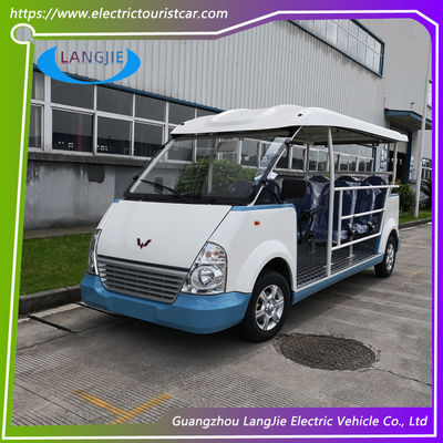 5KW สิ่งอำนวยความสะดวกผู้โดยสารเคบินไฟฟ้าท่องเที่ยว Buggy 8 ที่นั่งสีขาว