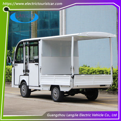 รถรีสอร์ท แบตเตอรี่ ขาว 5 ที่นั่ง รถบรรทุกไฟฟ้า AC Motor สําหรับโรงแรม