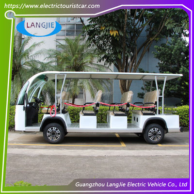 รถยนต์ไฟฟ้าสำหรับนักท่องเที่ยว 11 ที่นั่ง รถกอล์ฟไฟฟ้าพร้อมเครื่องควบคุม AC สำหรับสวนสาธารณะ
