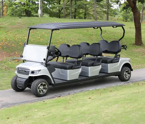 ราคาดี White Color 48V 5KW AC Motor Electric Golf Cart With 6 Seats For Golf Courses And Resorts ออนไลน์