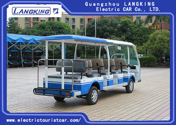 รถรับส่งไฟฟ้าขนาด 72V 14 ที่นั่งสำหรับผู้โดยสารหลายคน 28km / H สูงสุด  Speed ​​Balck Seat พร้อมผ้าม่าน