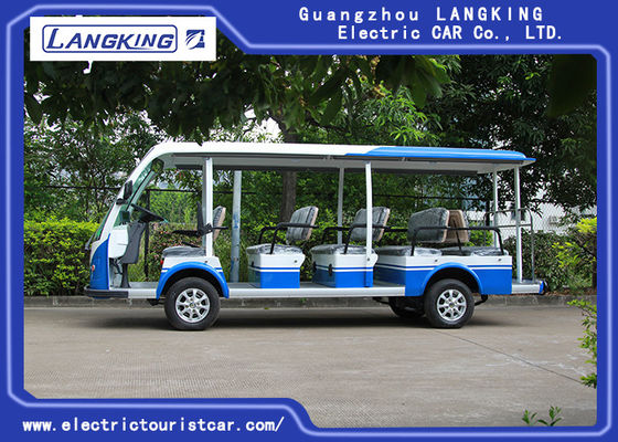 รถรับส่งไฟฟ้าขนาด 72V 14 ที่นั่งสำหรับผู้โดยสารหลายคน 28km / H สูงสุด  Speed ​​Balck Seat พร้อมผ้าม่าน