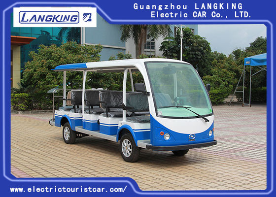 รถรับส่งไฟฟ้าขนาด 72V 14 ที่นั่งสำหรับผู้โดยสารหลายคน 28km / H สูงสุด  Speed ​​Balck Seat พร้อมผ้าม่าน