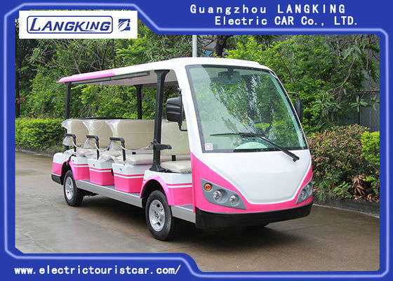 สีแดง / ขาว 11 ผู้โดยสาร 72V 7.5KW รถทัวร์ไฟฟ้าสำหรับชุมชนที่อยู่อาศัย