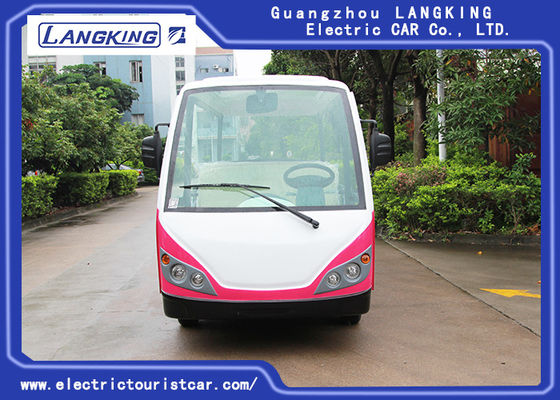 สีแดง / ขาว 11 ผู้โดยสาร 72V 7.5KW รถทัวร์ไฟฟ้าสำหรับชุมชนที่อยู่อาศัย