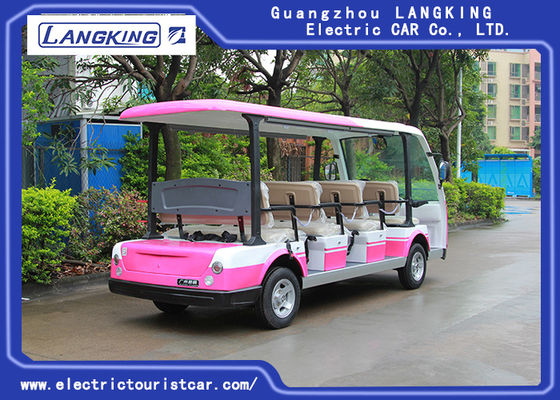 สีแดง / ขาว 11 ผู้โดยสาร 72V 7.5KW รถทัวร์ไฟฟ้าสำหรับชุมชนที่อยู่อาศัย