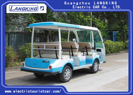 CE อนุมัติ Open Shuttle Vehicle / 48V DC System 8 ผู้โดยสาร 4 ล้อรถมินิบัสไฟฟ้า