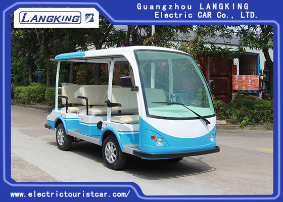 CE อนุมัติ Open Shuttle Vehicle / 48V DC System 8 ผู้โดยสาร 4 ล้อรถมินิบัสไฟฟ้า