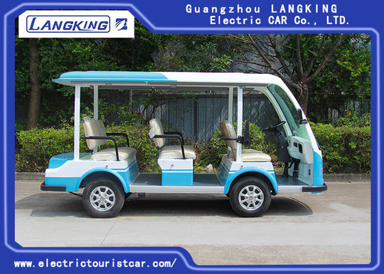 CE อนุมัติ Open Shuttle Vehicle / 48V DC System 8 ผู้โดยสาร 4 ล้อรถมินิบัสไฟฟ้า