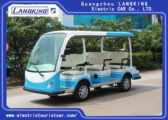 CE อนุมัติ Open Shuttle Vehicle / 48V DC System 8 ผู้โดยสาร 4 ล้อรถมินิบัสไฟฟ้า